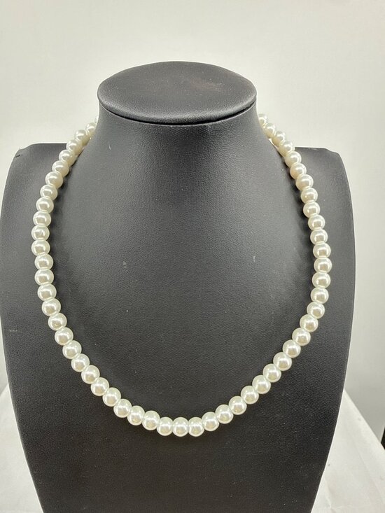 Unbranded Jewelry - Classic Ivory Faux Pearl Choker Necklace Vintage Coquette Chic Single Strand